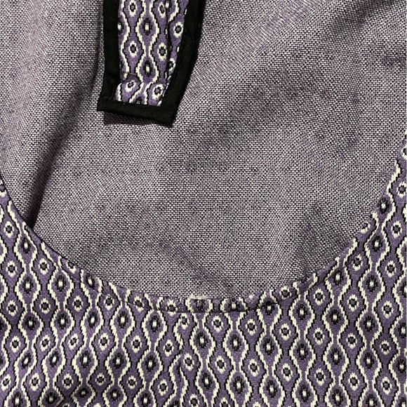 Zara Purple Geometric Patterned Bodysuit with Collar and v neck -Size XXL NWOT - Picture 10 of 12